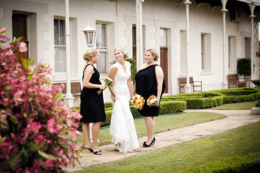 bridesmaids together before the ceremony