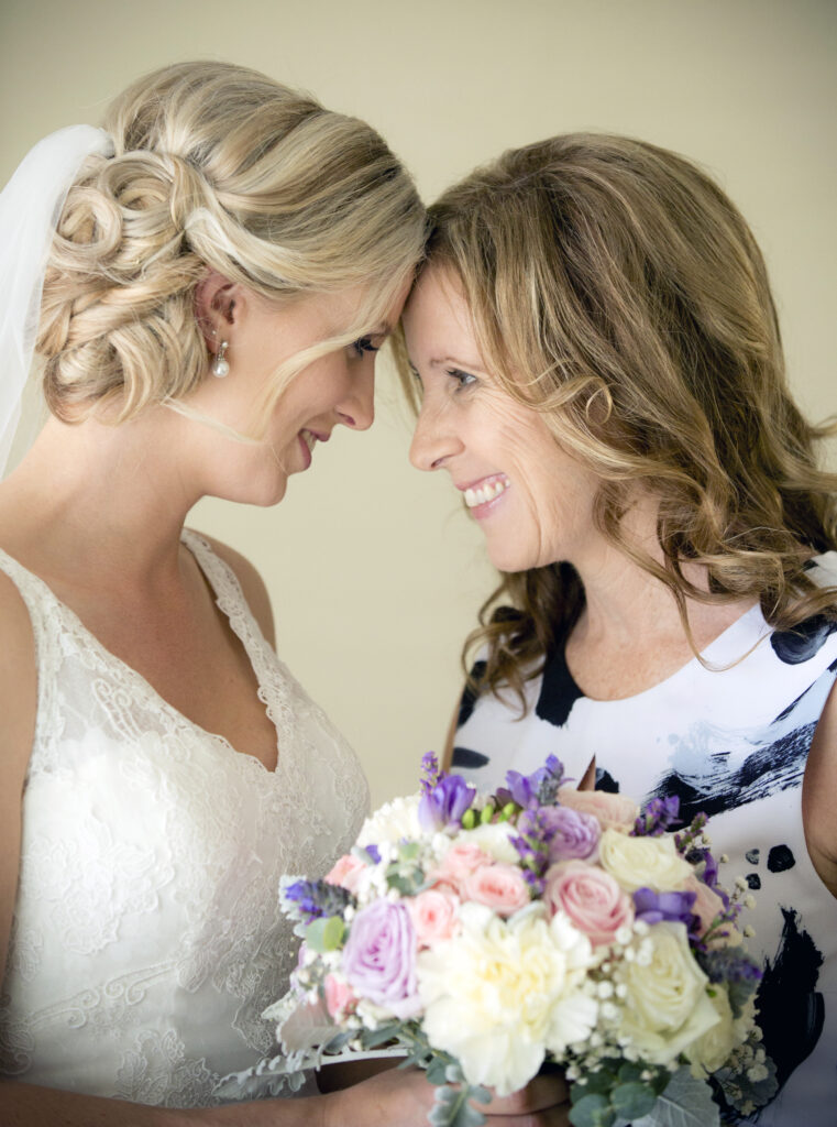 mother and daughter on the wedding day, connection and timeless