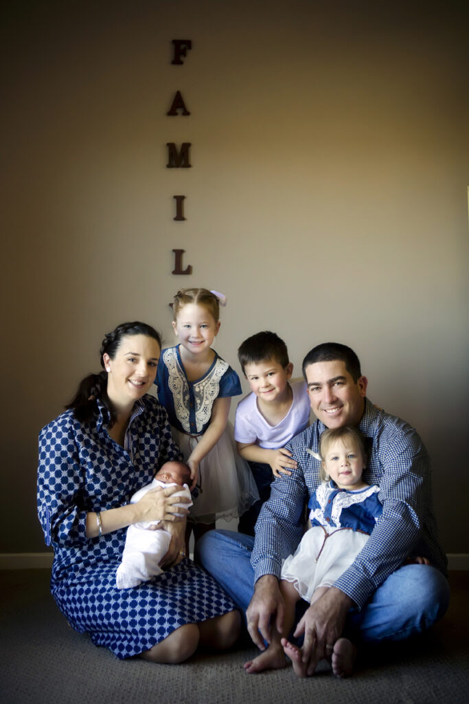 family photographed in there home, Clermont QLD