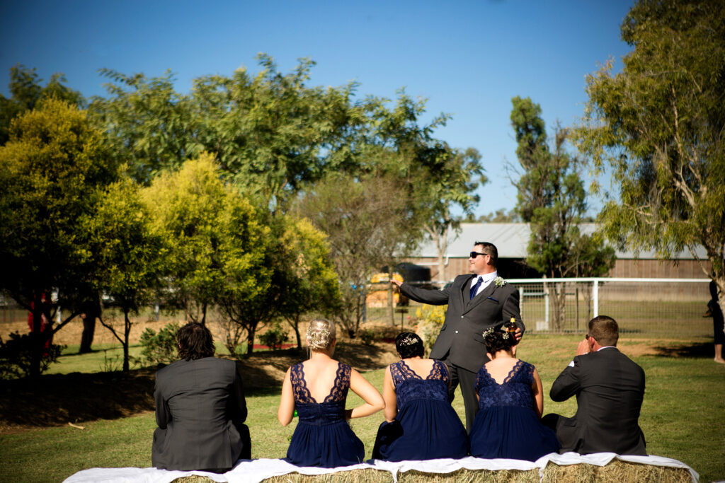 bridle party having a laugh and relaxing