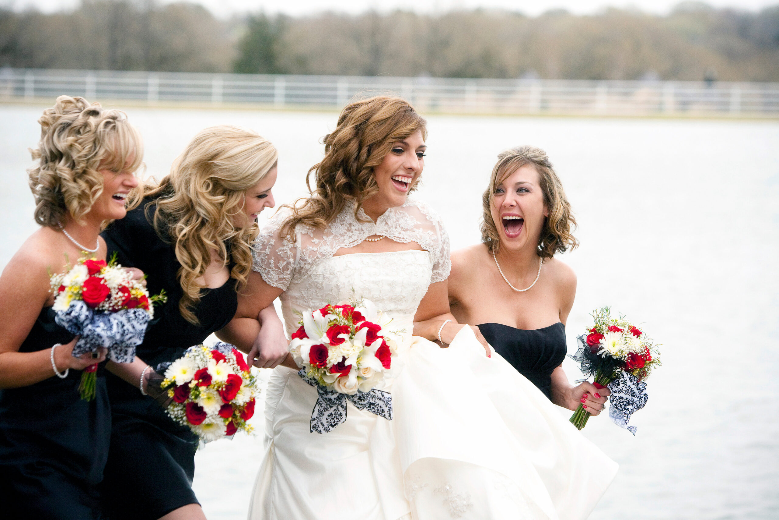 bridesmaids having fun, they chose the right photographer